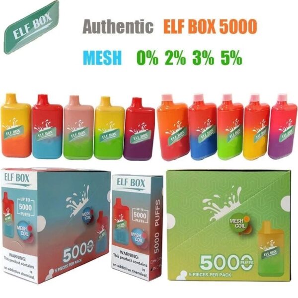 ELF BOX 5000 Puffs 0% 2% 3% 5% Nicotine Jetable Vape Authentique E Cigarette Stylo En Gros - WhizVape - 3