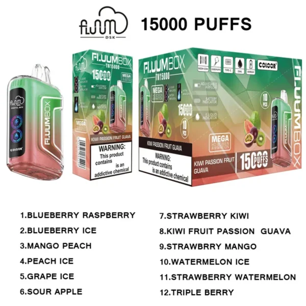 FluuM Digital Box TN 15000 Puffs 0% 2% 3% 5% Nikotin Şarj Edilebilir Tek Kullanımlık Vape Kalem Pod E-Sigara Toptan Satış - WhizVape - 2