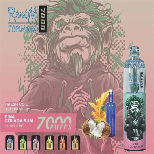 RandM Tornado 7000 Puffs 0% 2% 3% 5% Nicotina Vape desechable al por mayor - WhizVape - 8