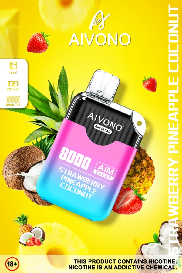 AIVONO AIM CLEAR 8000 Puffs 0% 2% 5% Alacsony nikotin tartalmú újratölthető eldobható Vapes Pen Tömeges vásárlás Nagyker - WhizVape - 2