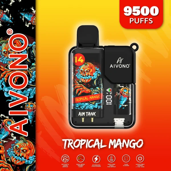 AIVONO AIM TANK 9500 Puffs 0% 2% 3% 5% Low Nikotine Ladattava kertakäyttöinen Vapes Pen Bulk Tukkumyynti - WhizVape - 8