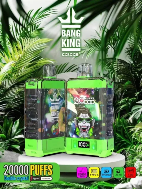 Bang King Double Crystal 20000 Puffs 0% 2% 3% 5% Vapes desechables recargables con bajo contenido de nicotina Pluma Compra a granel al por mayor - WhizVape - 1