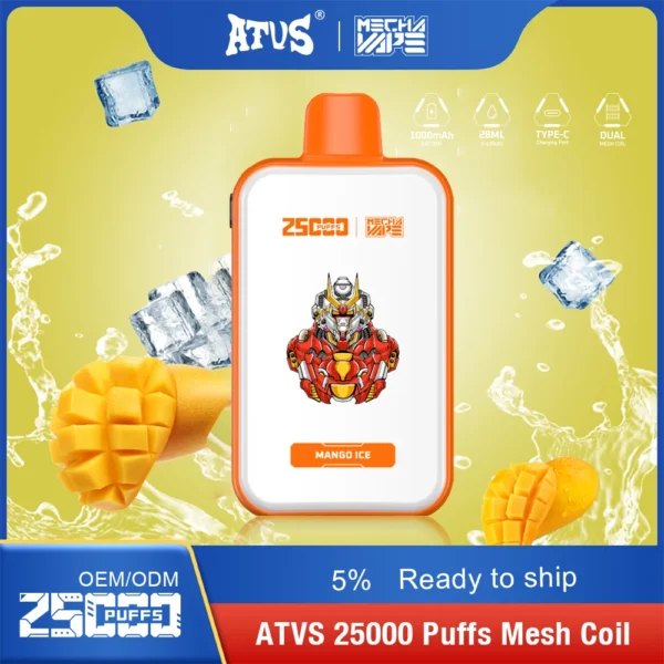ATVS 25000 Puffs Dual Mesh 5% Stylo à vape jetable rechargeable à faible teneur en nicotine Acheter en gros - WhizVape - 13