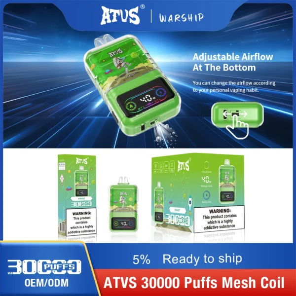 ATVS 30000 Puffs Dual Mesh 5% Stylo à vape jetable rechargeable à faible teneur en nicotine Acheter en gros - WhizVape - 7