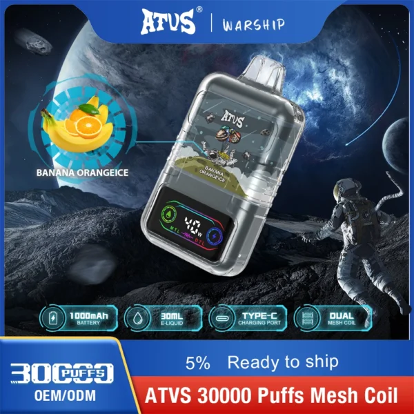 ATVS 30000 Puffs Dual Mesh 5% Stylo à vape jetable rechargeable à faible teneur en nicotine Acheter en gros - WhizVape - 4