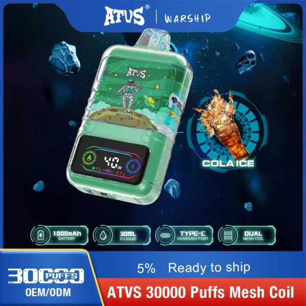 ATVS 30000 Puffs Dual Mesh 5% Stylo à vape jetable rechargeable à faible teneur en nicotine Acheter en gros - WhizVape - 3
