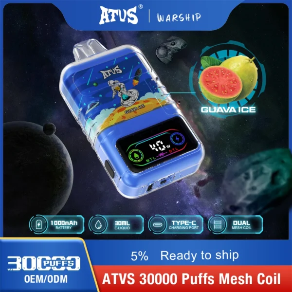 ATVS 30000 Puffs Dual Mesh 5% Stylo à vape jetable rechargeable à faible teneur en nicotine Acheter en gros - WhizVape - 2