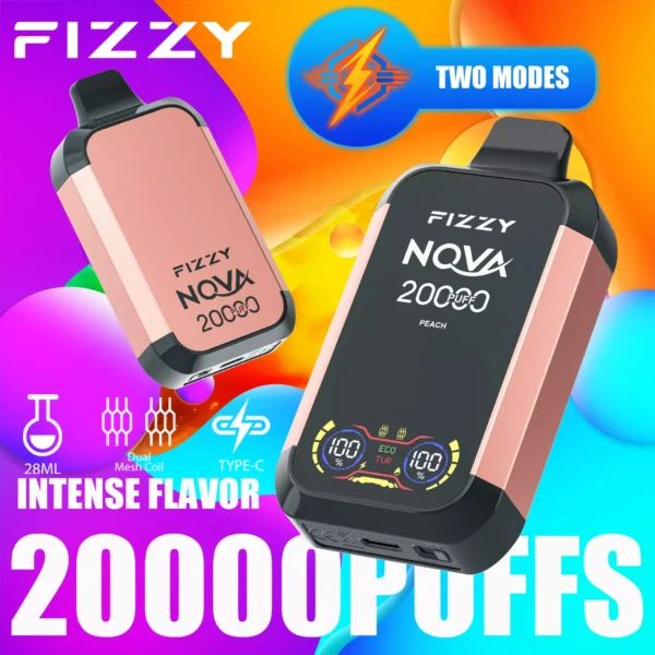Fizzy Nova 20000 Puffs Dual Mesh 2% 5% Перезаряджувана одноразова ручка для вейпів з низьким вмістом нікотину Купуйте оптом - WhizVape - 3