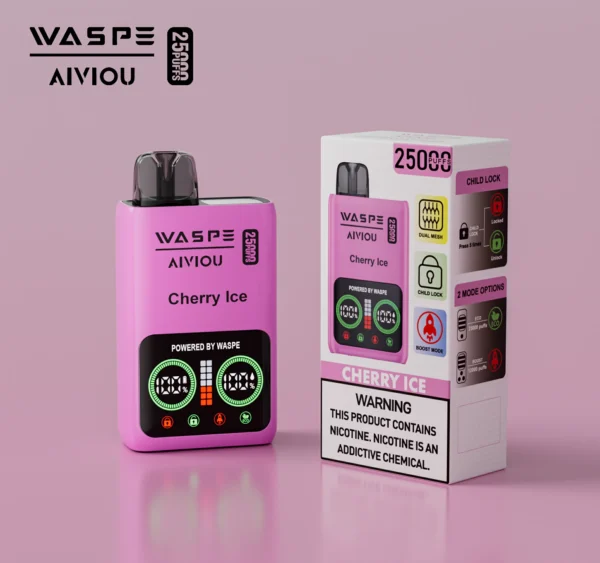 WASPE 25000 PUFFS Dvojna mrežasta škatla 0% 2% 5% LED zaslon z nizko vsebnostjo nikotina, polnilno pero za enkratno uporabo, na debelo Nakup na debelo - WhizVape - 5