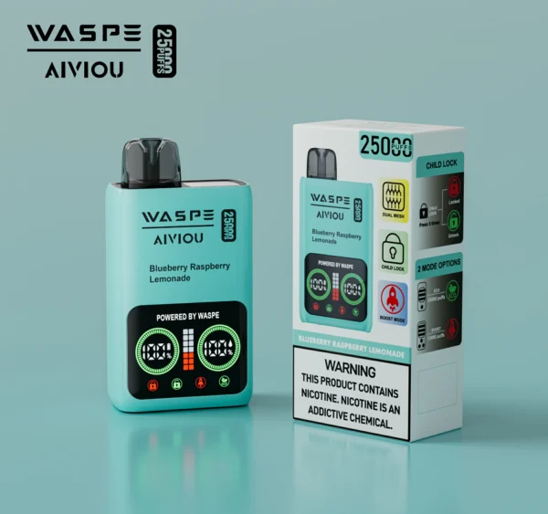 WASPE 25000 PUFFS Dual Mesh Box 0% 2% 5% LED zaslon z nizko vsebnostjo nikotina, pisalo za enkratno uporabo za ponovno polnjenje, nakup na debelo - WhizVape - 11