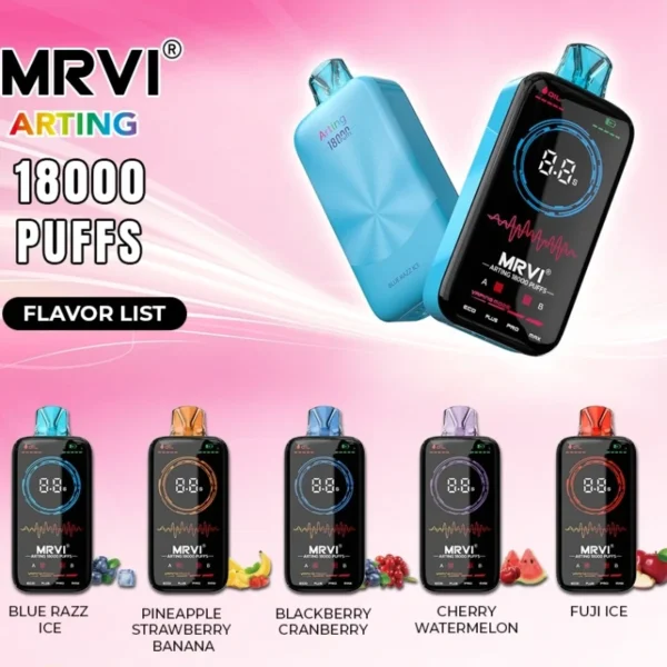 MRVI Arting 18000 Puffs Dual Mesh täisekraaniga ekraan 2% 5% Madala nikotiinisisaldusega laetav ühekordne Vapes Pliiats hulgi - WhizVape - 1