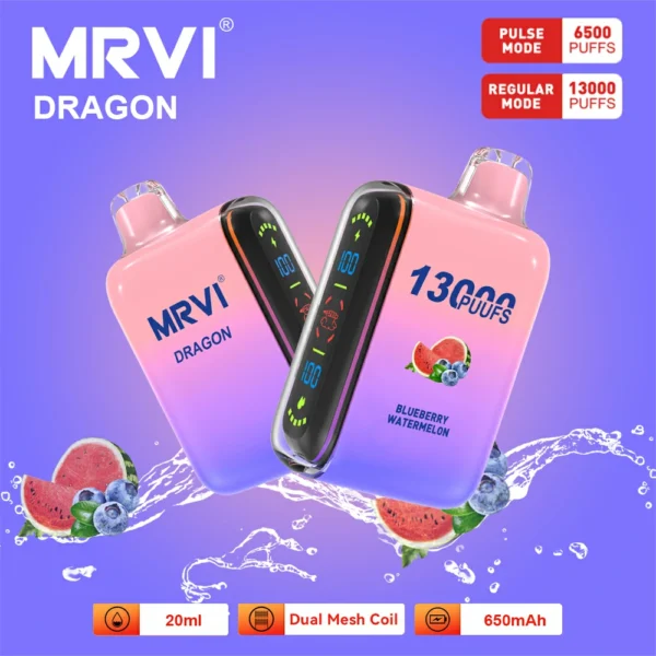 MRVI Dragon 13000 Rookwolken Dual Mesh Digitaal Scherm 2% 5% Oplaadbare wegwerpvapes-pen met laag nicotinegehalte in bulk Koop groothandel - WhizVape - 2