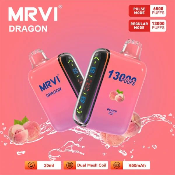 MRVI Dragon 13000 Rookwolken Dual Mesh Digitaal Scherm 2% 5% Oplaadbare wegwerpvapes-pen met laag nicotinegehalte in bulk Koop groothandel - WhizVape - 3