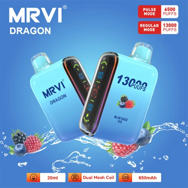 MRVI Dragon 13000 Rookwolken Dual Mesh Digitaal Scherm 2% 5% Oplaadbare wegwerpvapes-pen met laag nicotinegehalte in bulk Koop groothandel - WhizVape - 4