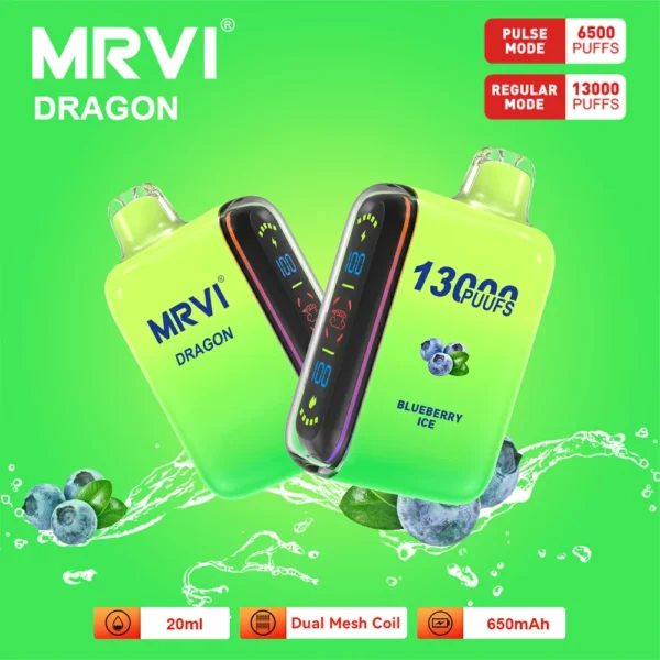 MRVI Dragon 13000 Rookwolken Dual Mesh Digitaal Scherm 2% 5% Oplaadbare wegwerpvapes-pen met laag nicotinegehalte in bulk Koop groothandel - WhizVape - 8