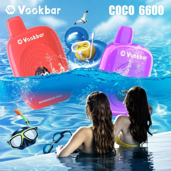 Vookbar Coco 6600 Puffs Digital Smart Screen 3% Low Nicotine Rechargeable Disposable Vapes Pen Bulk Buy Wholesale - WhizVape - 9