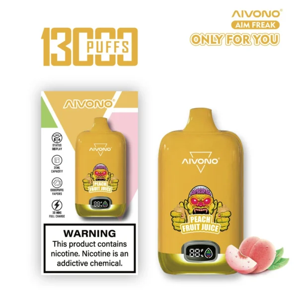 AIVONO AIM FREAK 13000 Puffs Tela Digital 0% 2% 3% 5% Caneta Vapes descartáveis ​​recarregáveis ​​com baixo teor de nicotina em massa Compre no atacado - WhizVape - 9