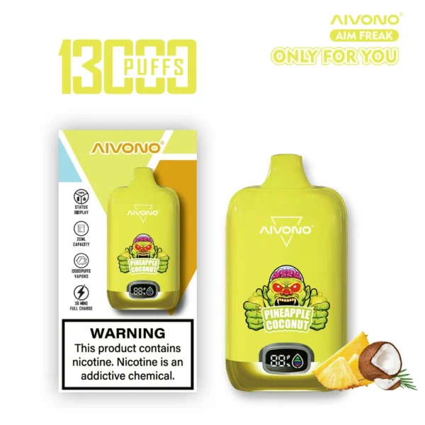AIVONO AIM FREAK 13000 Puffs Tela Digital 0% 2% 3% 5% Caneta Vapes Descartáveis ​​Recarregáveis ​​com Baixa Nicotina em Massa Compre no Atacado - WhizVape - 5