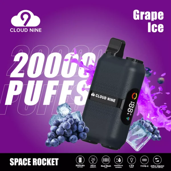 CLOUD NINE D33 20000 Puffs Écran immersif à double maille 5% Stylo à vape jetable rechargeable à faible teneur en nicotine en vrac Acheter en gros - WhizVape - 11
