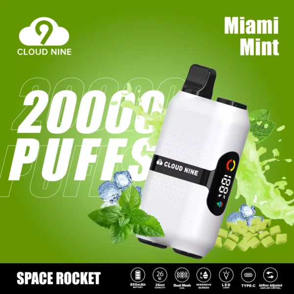 CLOUD NINE D33 20000 Puffs Écran immersif à double maille 5% Stylo à vape jetable rechargeable à faible teneur en nicotine en vrac Acheter en gros - WhizVape - 8