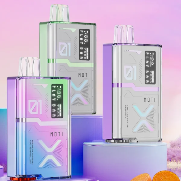 MOTI Play Bar 7500 Puffs Crystal Digital Screen 5% pero za enkratno uporabo z nizko vsebnostjo nikotina, nakup na debelo - WhizVape - 14