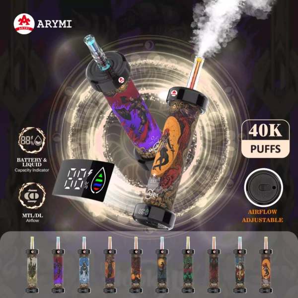 VASY ARYMI Hookalit 40000 Puffs Écran numérique à double maille 0.35% Stylo à vape jetable rechargeable à faible teneur en nicotine en vrac Acheter en gros - WhizVape - 1